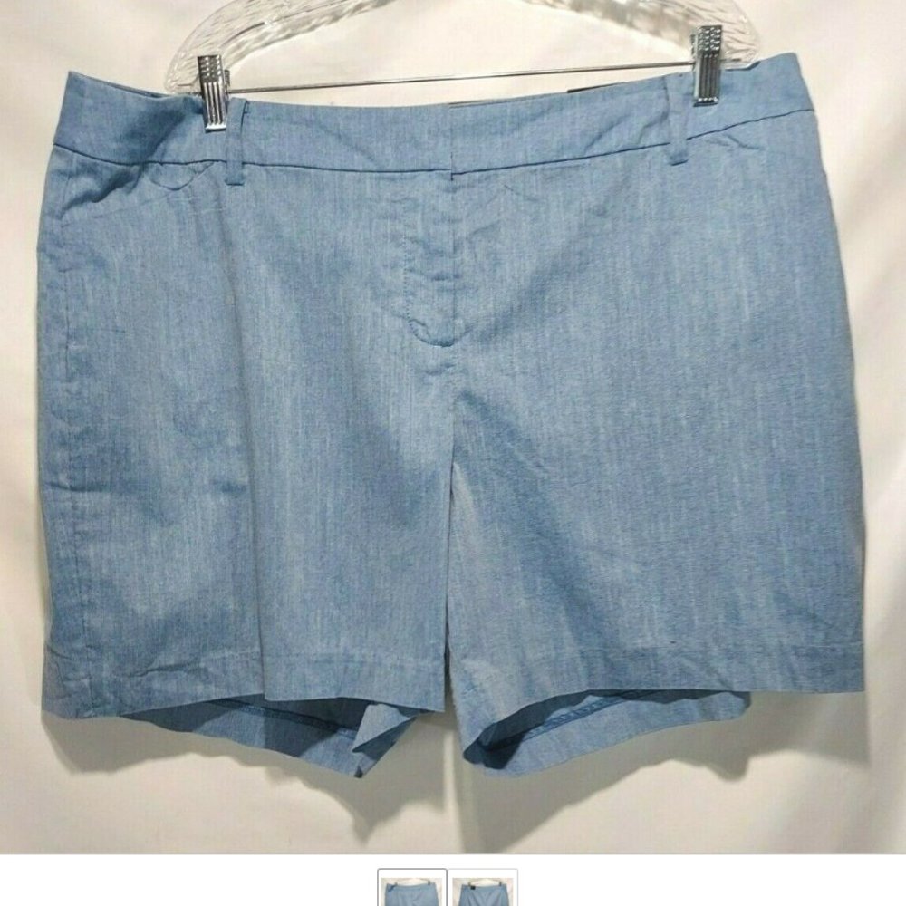 NEW Lane Bryant Outlet High Rise Stretch 5" Light Chambray Shorts Sz 18